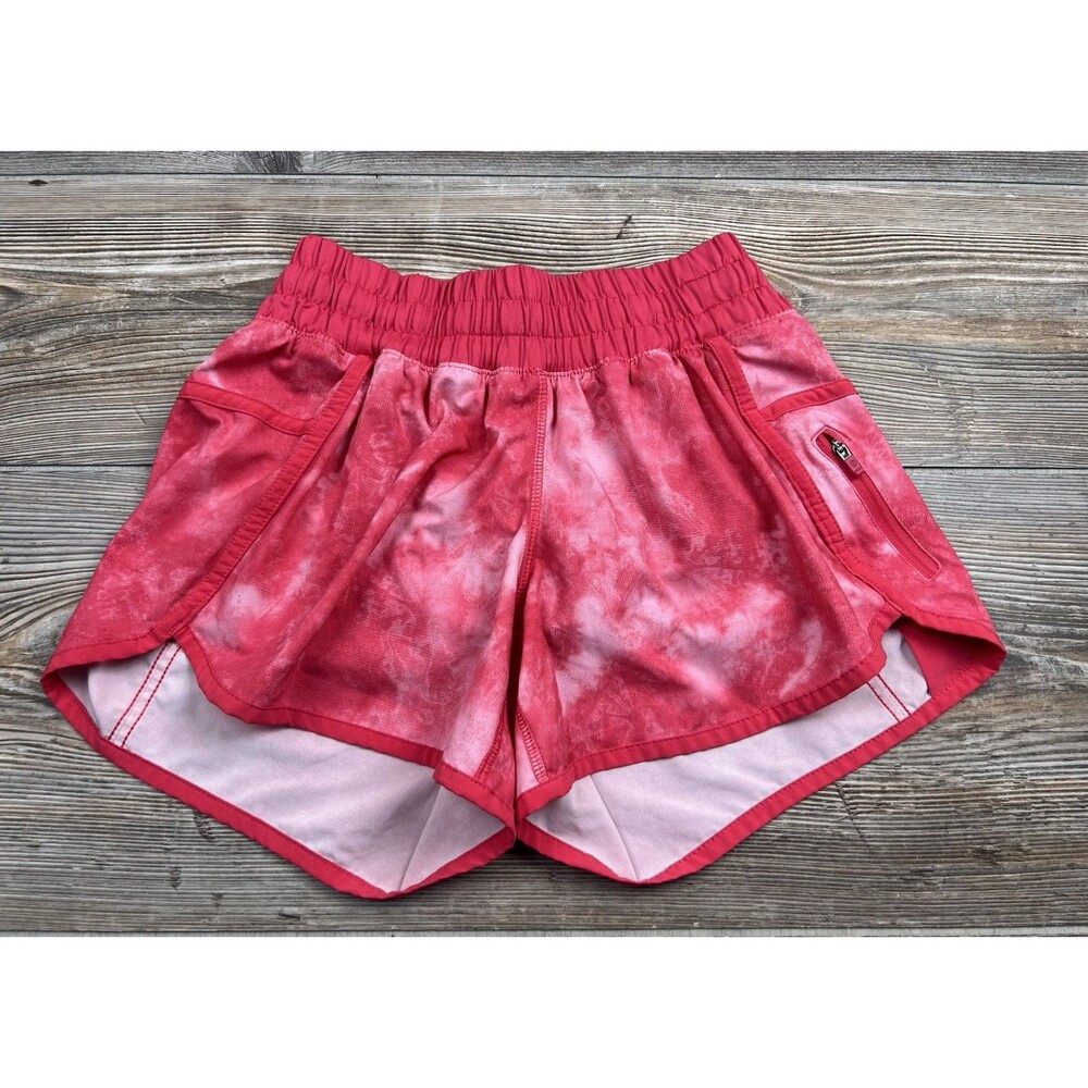 Lululemon Sz 4 Beat The Heat Short Tidal Trip Boom Juice Pink Tie Dye 4" Inseam
